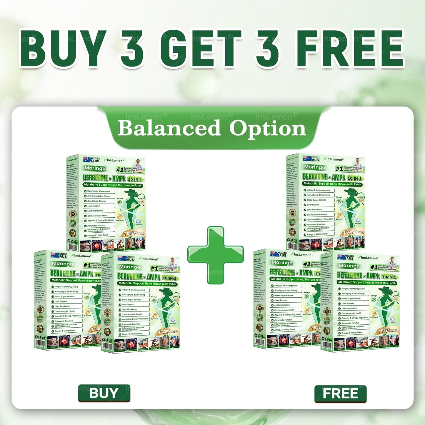 ๐๐ง๐ฌ๐๐๐ฆ๐จ๐งยฎ Moringa ร Berberine ร AMPK 10-in-1 Metabolic Support Nano Microneedle Patch. Once daily. Supports weight, skin firmness, blood sugar balance, sleep and joint wellbeing